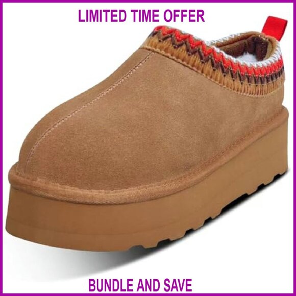 Platform Slippers Fleece Lined Sneakers Anti-Slip Boots Women's Size - Picture 2 of 8